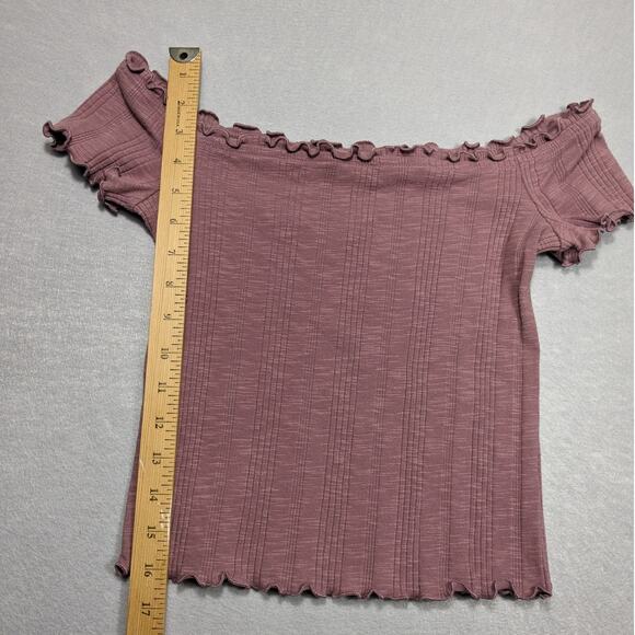 Aeropostale Baby Tee Woman's Medium Purple Ribbed Clean Girl y2k - Picture 2 of 7